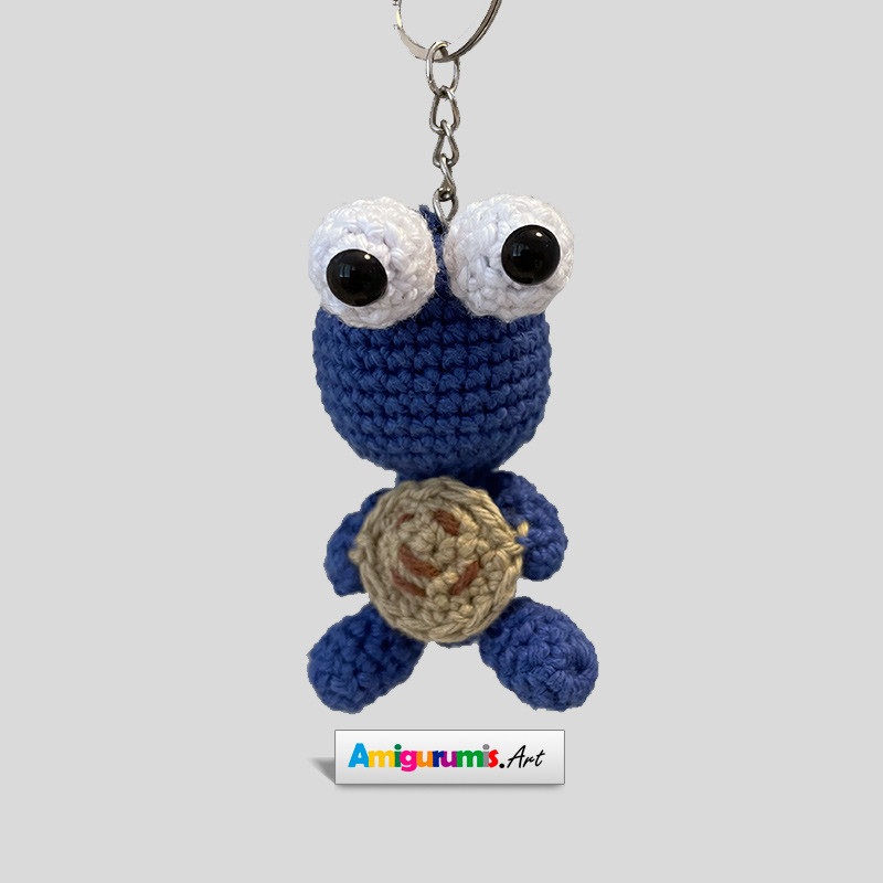 Mini Monstruo de las Galletas Llavero Amigurumi